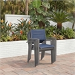 Bowery Hill Set of 4 Gray Stackable Outdoor Sling Arm Dining Chairs