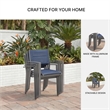Bowery Hill Set of 4 Gray Stackable Outdoor Sling Arm Dining Chairs