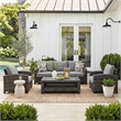 Bowery Hill Gray 4-Piece Outdoor Sofa Set with 2 Chairs and Table