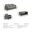 Bowery Hill Gray 4-Piece Outdoor Sofa Set with 2 Chairs and Table