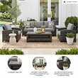 Bowery Hill Gray 4-Piece Outdoor Sofa Set with 2 Chairs and Table