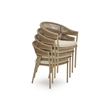 Bowery Hill Set of 4 Gray Outdoor Rope Arm Chairs with Cushion
