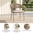 Bowery Hill Set of 4 Gray Outdoor Rope Arm Chairs with Cushion