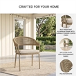 Bowery Hill Set of 4 Gray Outdoor Rope Arm Chairs with Cushion