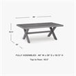 Bowery Hill Gray Outdoor Coffee Table with a Wood-Look Finish