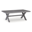 Bowery Hill Gray Outdoor Coffee Table with a Wood-Look Finish