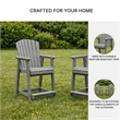Bowery Hill Set of 2 Gray Outdoor Slatted Counter Height Bar Stools