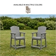 Bowery Hill Set of 2 Gray Outdoor Slatted Counter Height Bar Stools