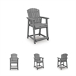 Bowery Hill Set of 2 Gray Outdoor Slatted Counter Height Bar Stools