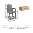 Bowery Hill Set of 2 Gray Outdoor Slatted Counter Height Bar Stools