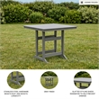 Bowery Hill Gray Outdoor Counter Height Dining Table with Umbrella Hole