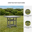 Bowery Hill Gray Outdoor Counter Height Dining Table with Umbrella Hole