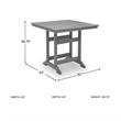 Bowery Hill Gray Outdoor Counter Height Dining Table with Umbrella Hole