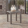 Bowery Hill Gray Outdoor End Table with a Wood-Look Aluminum Frame