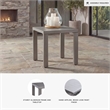 Bowery Hill Gray Outdoor End Table with a Wood-Look Aluminum Frame