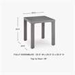 Bowery Hill Gray Outdoor End Table with a Wood-Look Aluminum Frame