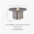 Bowery Hill Gray Outdoor Wicker Fire Pit Table with 50000 BTU Burner