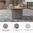 Bowery Hill Gray Outdoor Wicker Fire Pit Table with 50000 BTU Burner