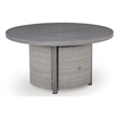 Bowery Hill Gray Outdoor Wicker Fire Pit Table with 50000 BTU Burner