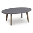 Bowery Hill Outdoor Coffee Table with Stone-Look Top and Wood Look