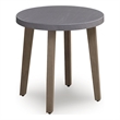 Bowery Hill Outdoor End Table with Stone-Look Top and Wood Look