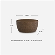Bowery Hill Outdoor Wicker Coffee Table with Wood-Look Aluminum Top