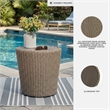 Bowery Hill Outdoor Resin Wicker End Table with an Aluminum Top