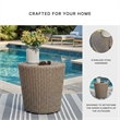 Bowery Hill Outdoor Resin Wicker End Table with an Aluminum Top