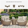 Bowery Hill Outdoor Resin Wicker End Table with an Aluminum Top