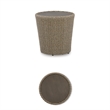 Bowery Hill Outdoor Resin Wicker End Table with an Aluminum Top
