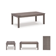 Bowery Hill Outdoor Weatherwood Coffee Table with Wood-Look Finish