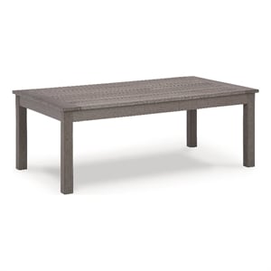 Bowery Hill Outdoor Weatherwood Coffee Table with Wood-Look Finish