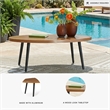 Bowery Hill Outdoor Aluminum Coffee Table with a Wood-Look Top