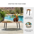 Bowery Hill Outdoor Aluminum Coffee Table with a Wood-Look Top