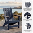 Bowery Hill Blue Outdoor Adirondack Chair with Wood-Look Arms