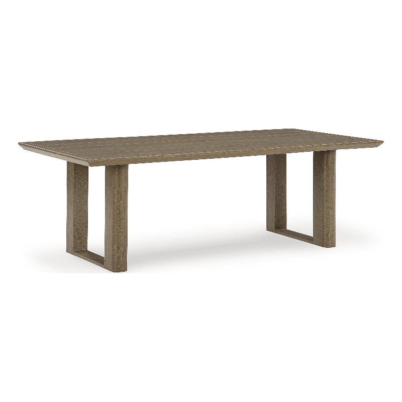 Bowery Hill Outdoor Wood-Look Dining Table with Umbrella Hole