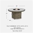Bowery Hill Outdoor Fire Pit Table with 55000 BTU Stone-Look Top