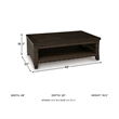 Bowery Hill Outdoor Wicker Coffee Table with Aluminum Top and Shelf