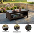 Bowery Hill Outdoor Wicker Coffee Table with Aluminum Top and Shelf
