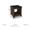 Bowery Hill Outdoor Wicker End Table with Wood-Look Finish and Shelf