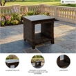 Bowery Hill Outdoor Wicker End Table with Wood-Look Finish and Shelf