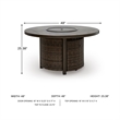 Bowery Hill Outdoor Wicker Fire Pit Table with 55000 BTU Burner