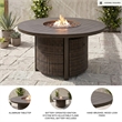 Bowery Hill Outdoor Wicker Fire Pit Table with 55000 BTU Burner