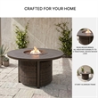 Bowery Hill Outdoor Wicker Fire Pit Table with 55000 BTU Burner