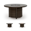 Bowery Hill Outdoor Wicker Fire Pit Table with 55000 BTU Burner
