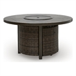 Bowery Hill Outdoor Wicker Fire Pit Table with 55000 BTU Burner
