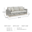 Bowery Hill Neutral Outdoor Wicker Sofa with Cushion and Pillows