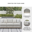 Bowery Hill Neutral Outdoor Wicker Sofa with Cushion and Pillows