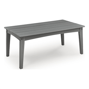 Bowery Hill Outdoor Coffee Table with a Slatted Wood-Look Top