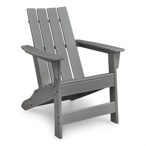 Bowery Hill Gray Outdoor Wood-Look Adirondack Chair for Patios